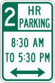 R7 series Parking-Two hour parking (times)
