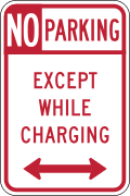 R7 series Parking-No parking, except while charging