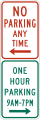R7 series Parking-No parking and one hour parking (times) (combined) 