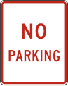 R8 series Parking and emergency restrictions-No parking (text)
