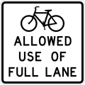 R9 series Bicycles and pedestrians-Bicycles allowed use of full lane