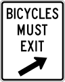 R9 series Bicycles and pedestrians-Bicycles must exit