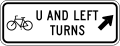 R9 series Bicycles and pedestrians-Bicycle U and left turns (diagonal right arrow)
