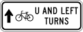 R9 series Bicycles and pedestrians-Bicycle U and left turns (straight arrow)