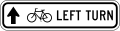R9 series Bicycles and pedestrians-Bicycle left turn (straight arrow)