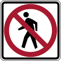R9 series Bicycles and pedestrians-No pedestrians crossing (symbol)