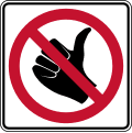 R9 series Bicycles and pedestrians-No hitchhiking (symbol)