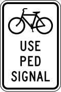 R9 series Bicycles and pedestrians-Bicycles use pedestrian signal