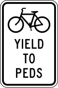 R9 series Bicycles and pedestrians-Bicycles yield to pedestrians