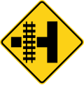W10 series Railroad crossings-Side road with parallel tracks (left)