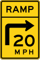 W13 series Advisory speeds-Ramp speed advisory (turn)