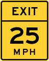 W13 series Advisory speeds-Exit speed advisory
