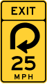 W13 series Advisory speeds-Exit speed advisory (270 degree loop curve)