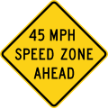 W3 series Advance traffic control-Speed zone ahead