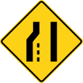 W4 series Lanes and merges-Lane ends (left)