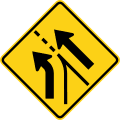W4 series Lanes and merges-Added left lane (entering roadway)