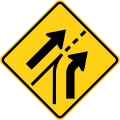 W4 series Lanes and merges-Added right lane (entering roadway)