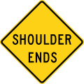 W8 series Pavement and roadway conditions-Shoulder ends
