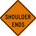 W8 series Pavement and roadway conditions-Shoulder ends