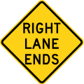 W9 series Lane transitions-Right lane ends