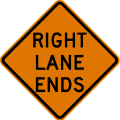 W9 series Lane transitions-Right lane ends