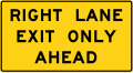 W9 series Lane transitions-Right lane for exit only