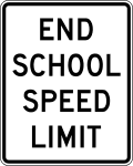 School signs-End school speed limit